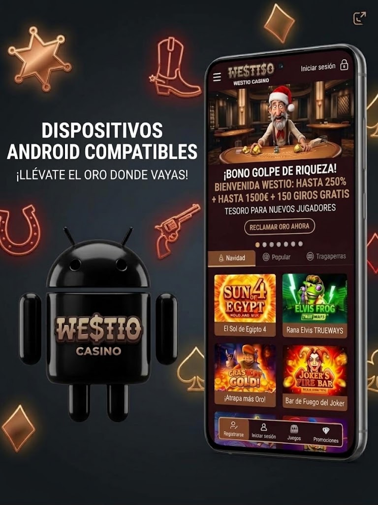 Screenshot of the Wetto app interface for iOS, showcasing the Westio Casino features and user-friendly design.
